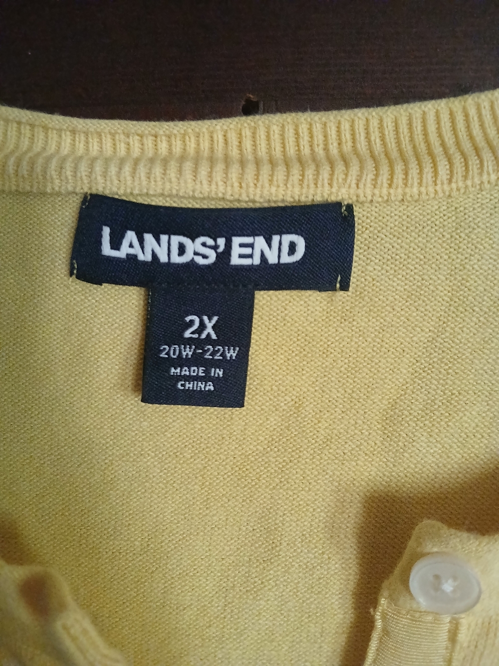 Lands' End Soft Buttery Yellow Button-Up Cardigan Size 2X - Picture 3 of 3